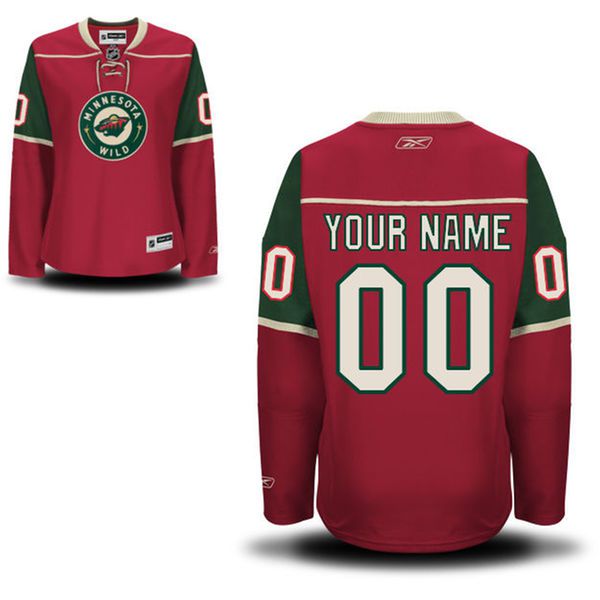 Reebok Minnesota Wild Women Premier Home Custom NHL Jersey - Red->customized nhl jersey->Custom Jersey